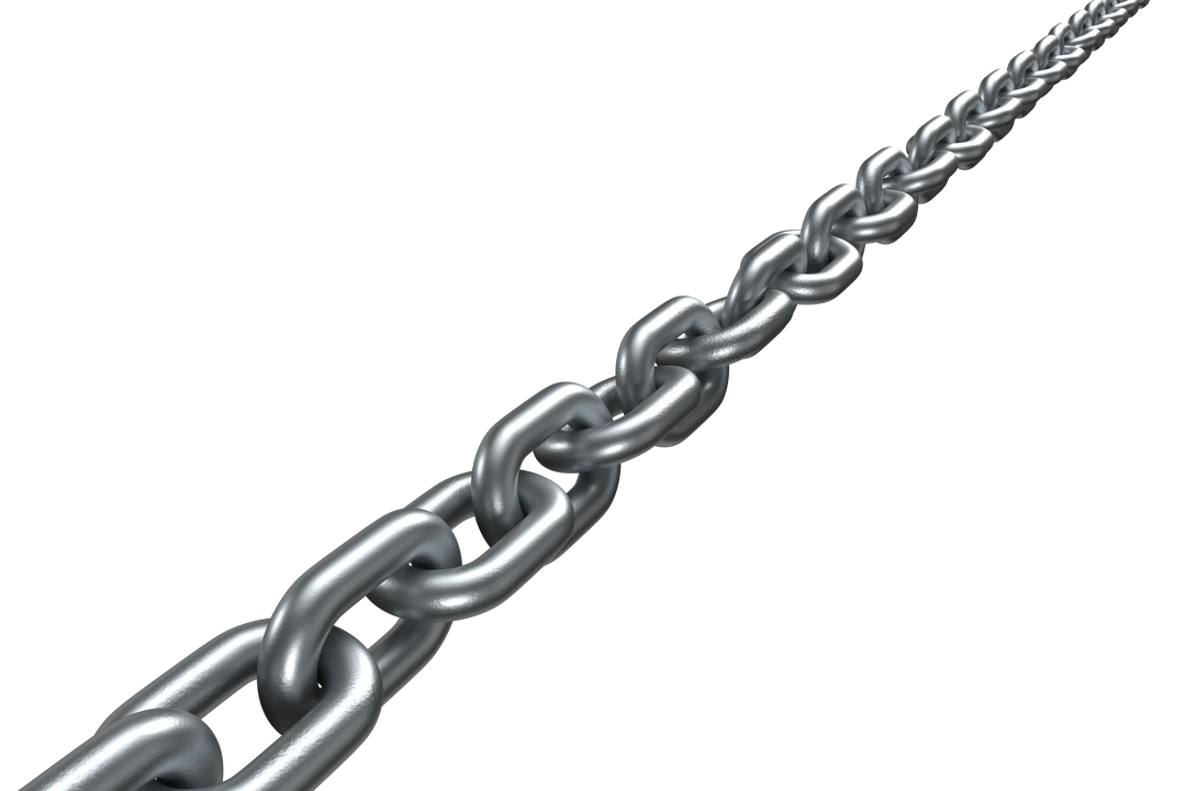 3D silver linked metal chain on transparent background - Download Free Stock Images Pikwizard.com