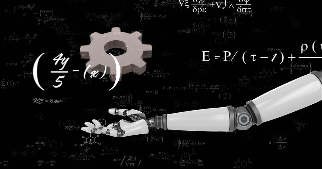 Robot Arm Interacting with Mathematical Data and Gears