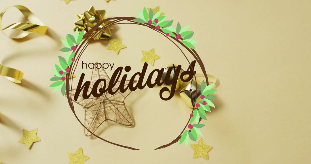 Festive Holiday Message with Sparkling Christmas Decorations