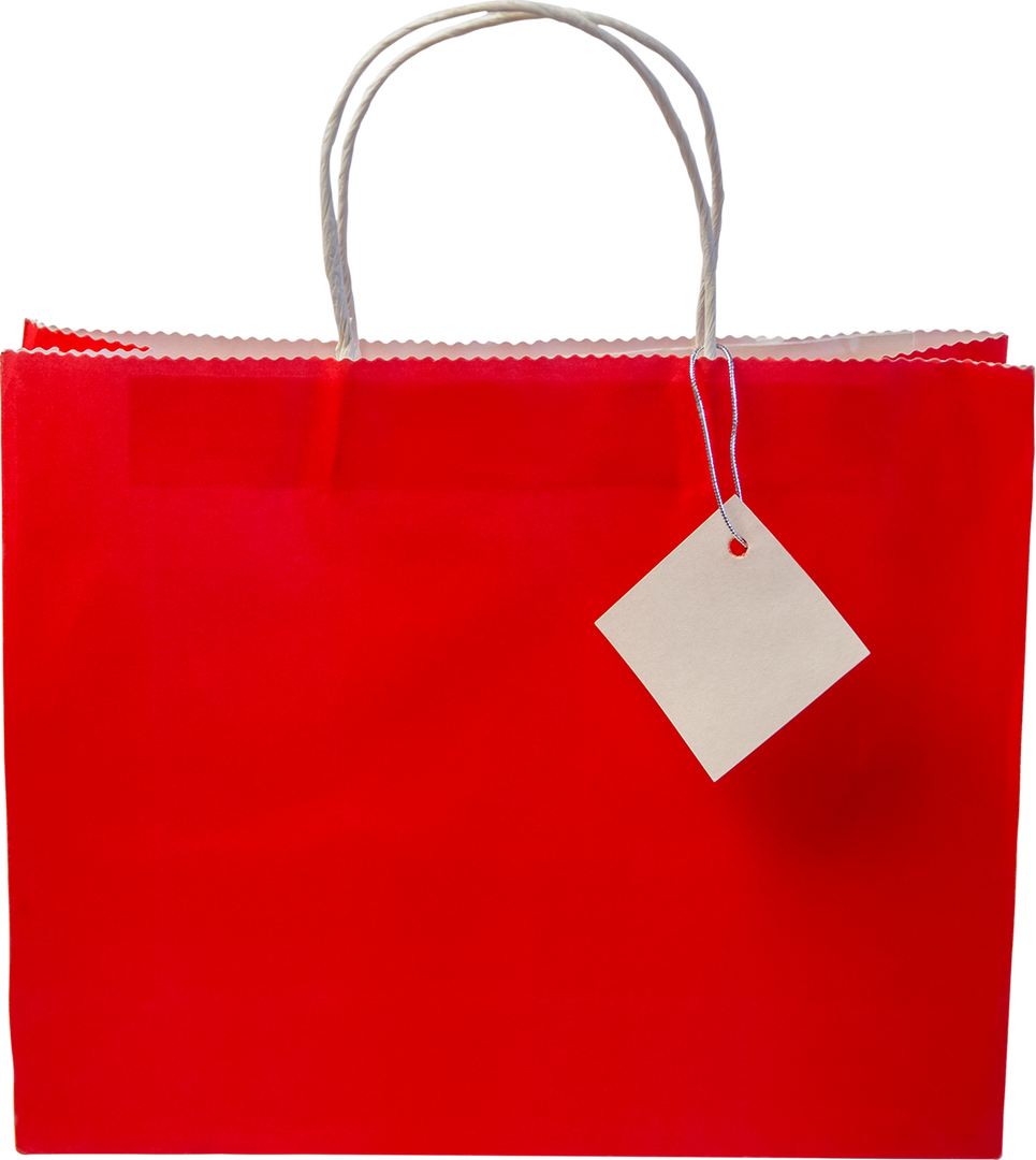 Red Transparent Shopping Bag with White Gift Tag Isolated on White Background - Download Free Stock Images Pikwizard.com