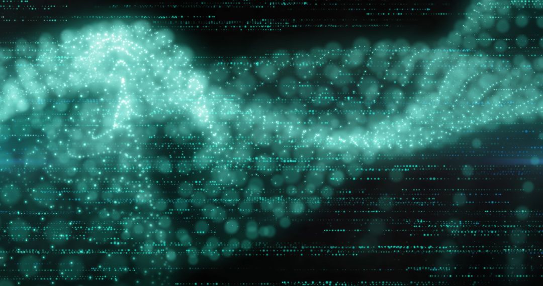 Abstract Digital Data Stream with Glowing Particles - Free Images, Stock Photos and Pictures on Pikwizard.com