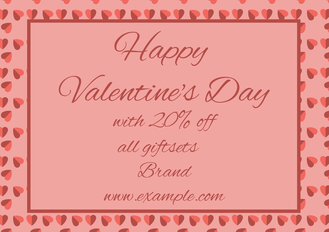 Valentine's Day Promotion with Heart Pattern and Discount Offer