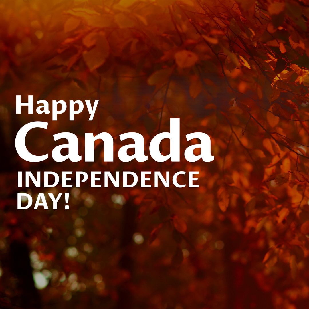 Canada Independence Day Celebration with Autumn Leaves