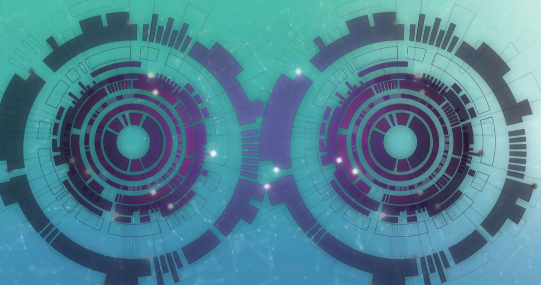 Futuristic Digital Interface Rings Analyzing Data