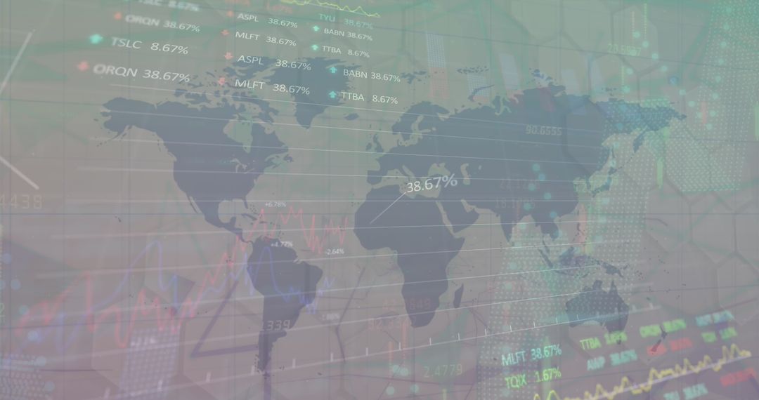 Global Financial Market Hologram with Data Visualization