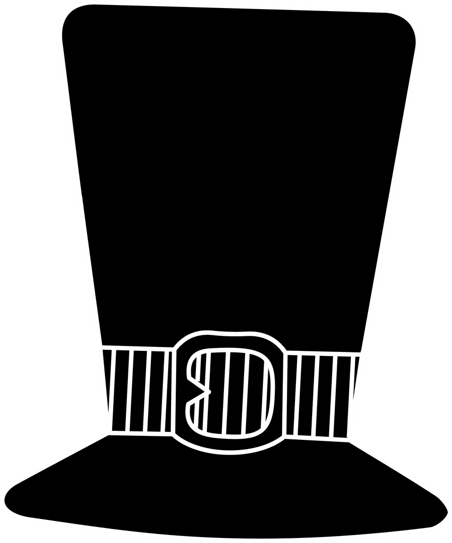 Silhouette of Pilgrim-Style Top Hat on Transparent Background
