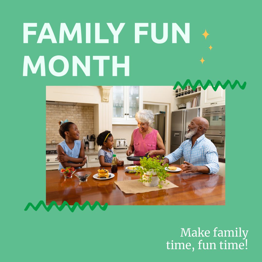 Joyful Multigenerational Family Time in Kitchen Setting