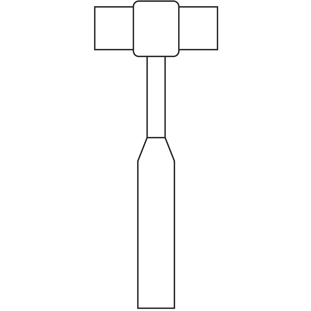 Minimalist Hammer Symbol on Transparent Background