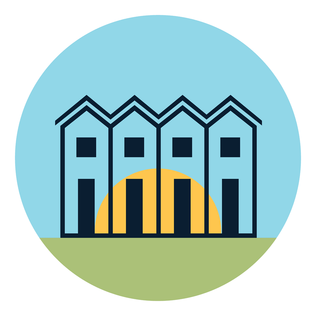 Minimalist Architecture Lines on Transparent Background Circle Cut Out