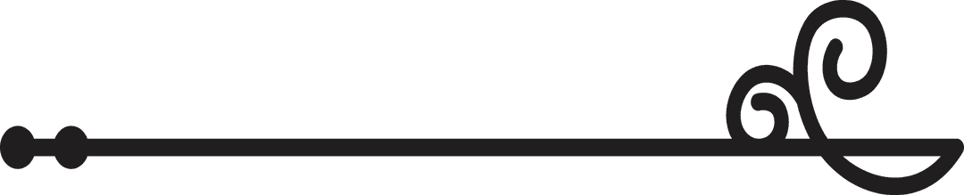 Elegant Decorative Black Divider on Transparent Background