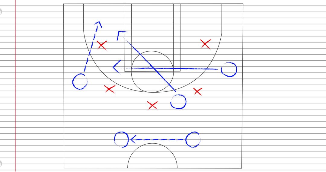 Basketball Playbook Strategy Illustrated on Ruled Background - Free Images, Stock Photos and Pictures on Pikwizard.com