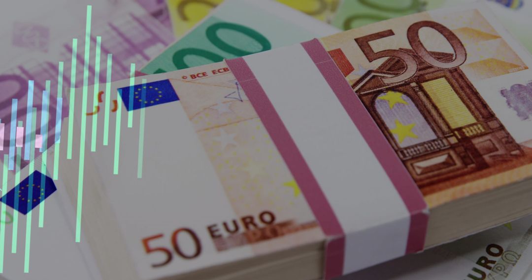 Euro Currency with Data Processing Overlay Symbols International Finance