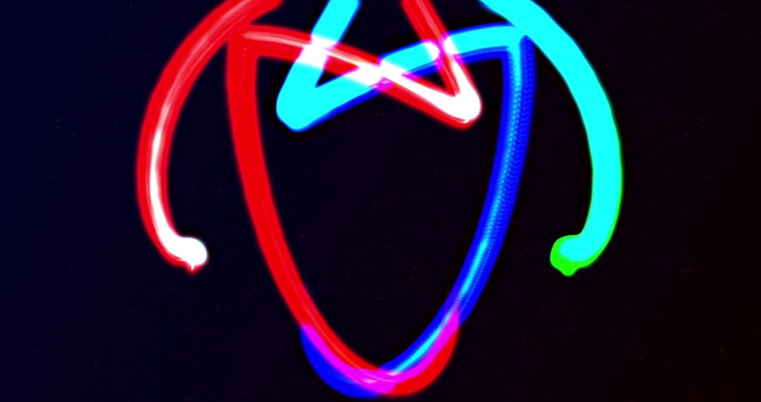 Intertwining Neon Lines on Dark Background Conceptual Image