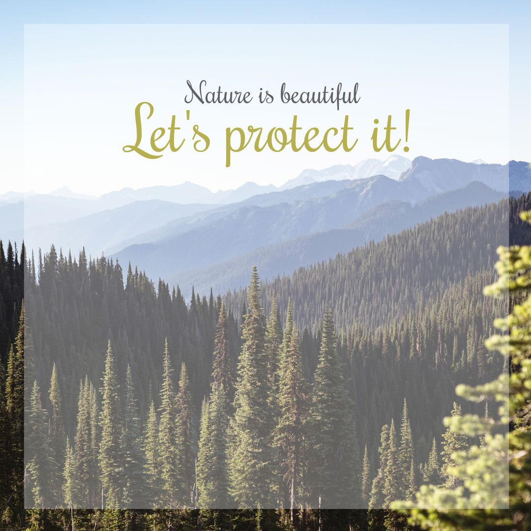 Inspiring Message on Mountain and Forest Landscape