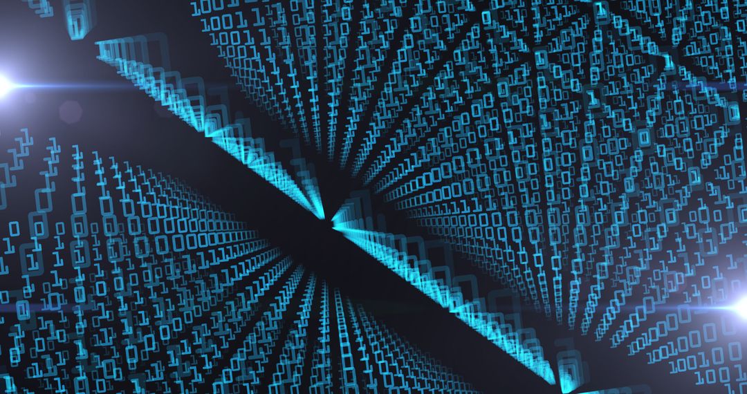 Digital Binary Code with Futuristic 3D Grid and Light Effects - Free Images, Stock Photos and Pictures on Pikwizard.com