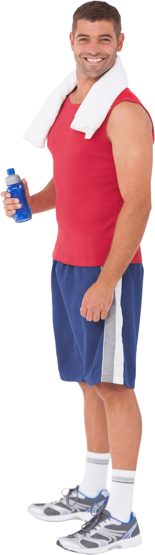 Transparent Fit Man Smiling in Athletic Gear