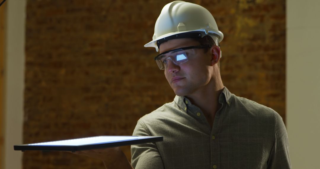 Engineer Utilizing Augmented Reality with Smart Tablet - Free Images, Stock Photos and Pictures on Pikwizard.com