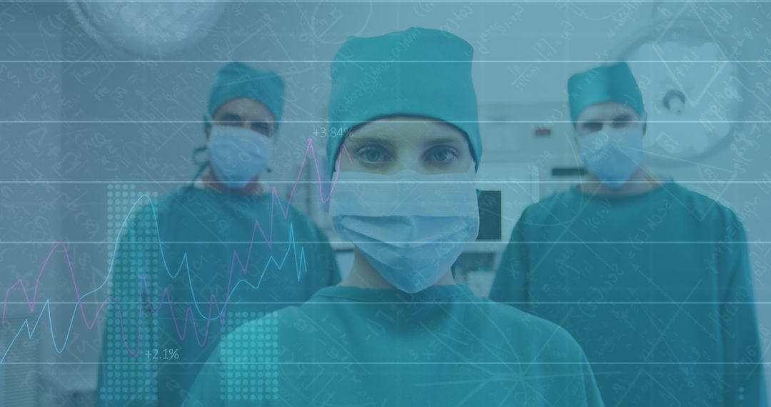 Surgeons with Digital Data Overlay in Surgical Room