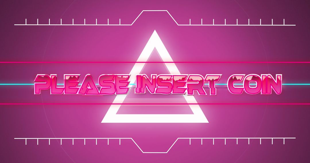 Retro Neon Game Style Insert Coin Design