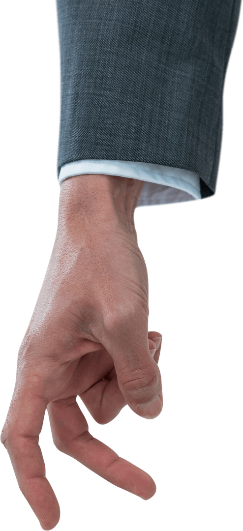 Transparent Businessman's Hand in Decision Making Gesture