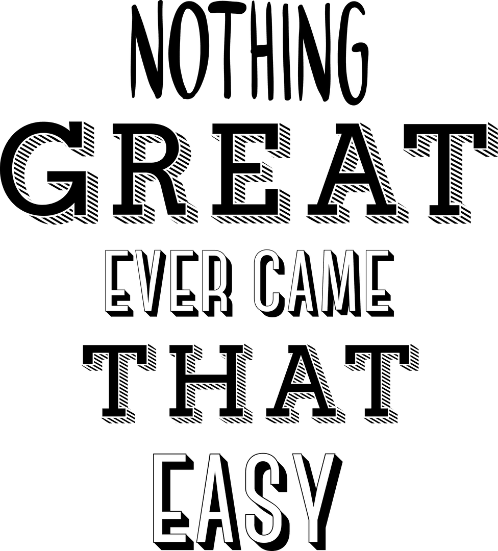 Inspirational Quote on Transparent Background, Motivation for Success