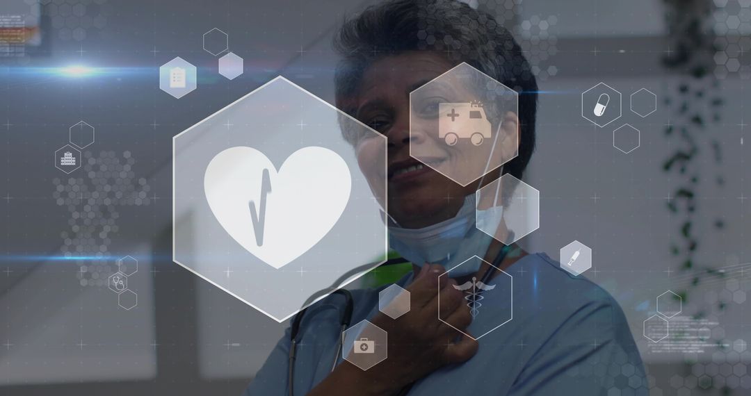 Healthcare Professional with Digital Medical Interface