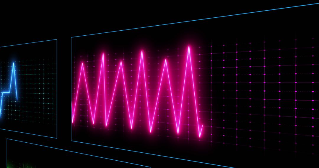 Vibrant Pink Cardio Wave on Digital Display