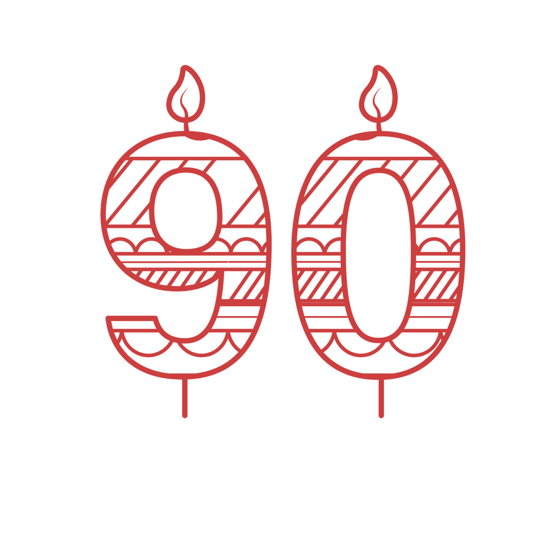 Ninety Birthday Candle Party Outline on Transparent Background - Download Free Stock Images Pikwizard.com