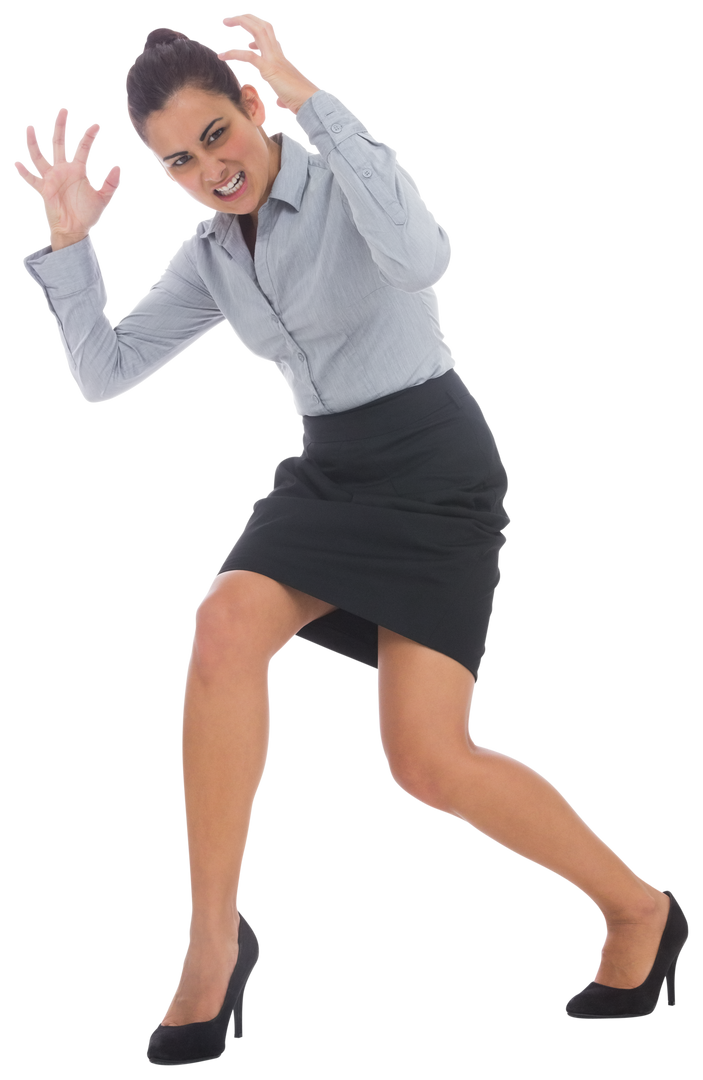 Furious Caucasian Businesswoman on Transparent Background Isolated Digital Image - Download Free Stock Images Pikwizard.com