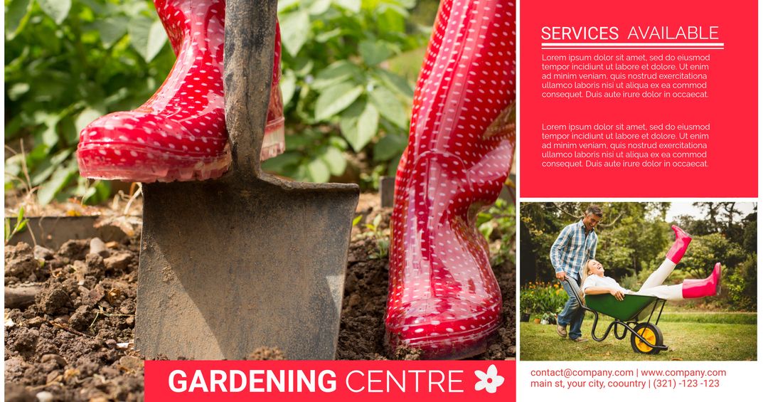 Vibrant Red Boots Energize Gardening Center Promotion