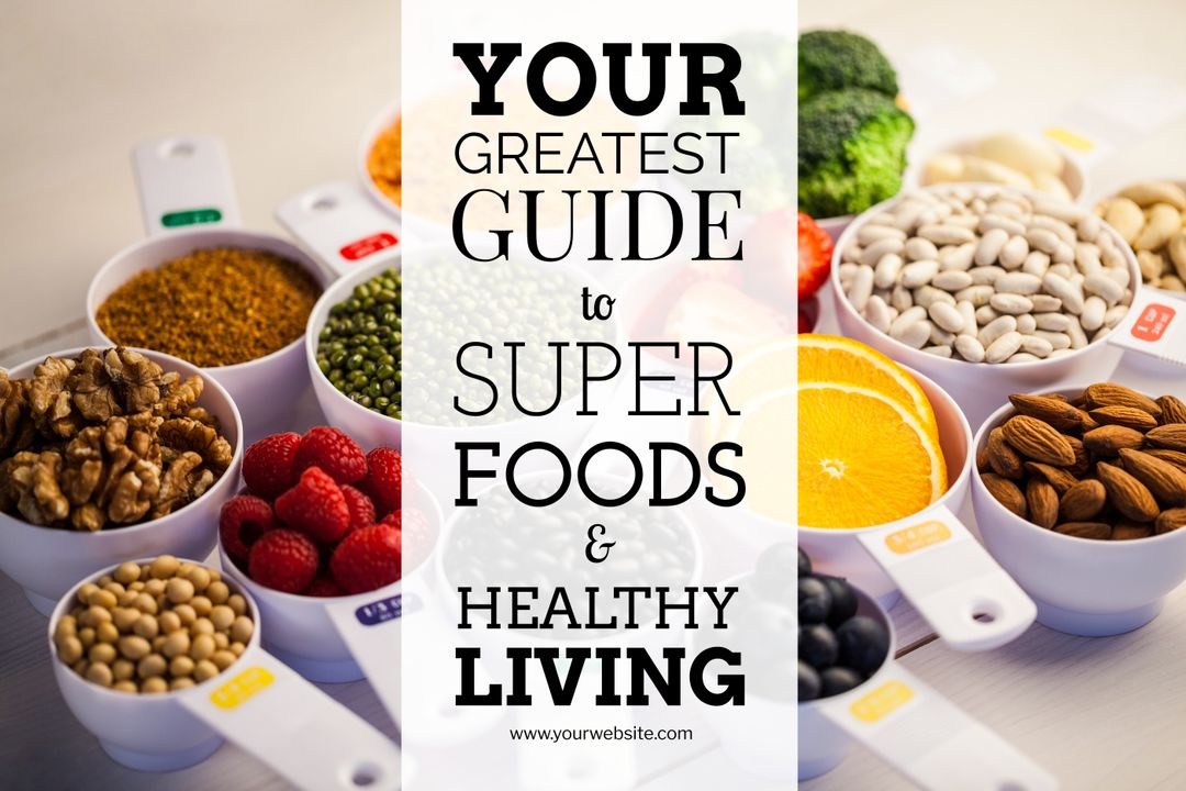 Healthy Superfoods Lifestyle Guide with Nutrient Ingredients