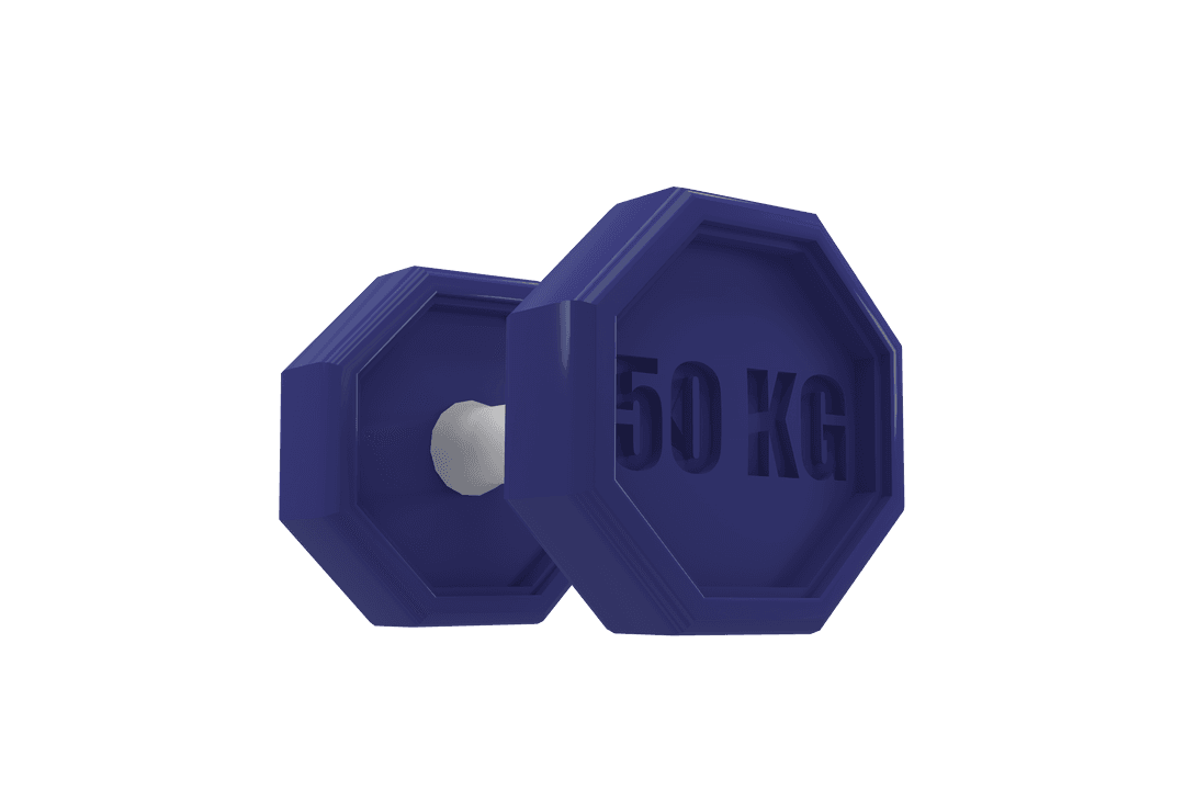 50 kg Dumbbell Vector Illustration on Transparent Background