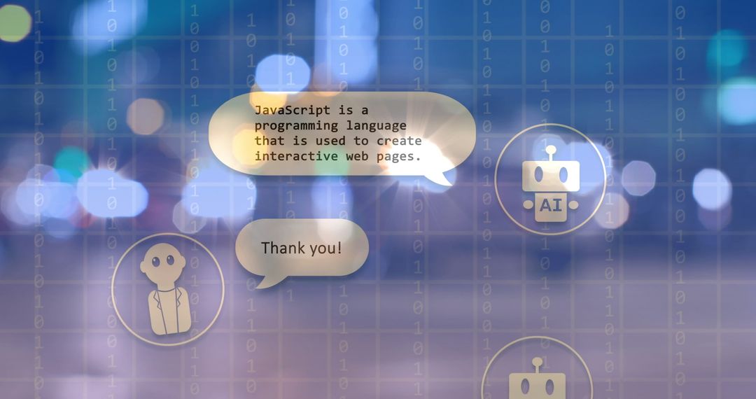 AI Digital Communication Over Futuristic Cityscape