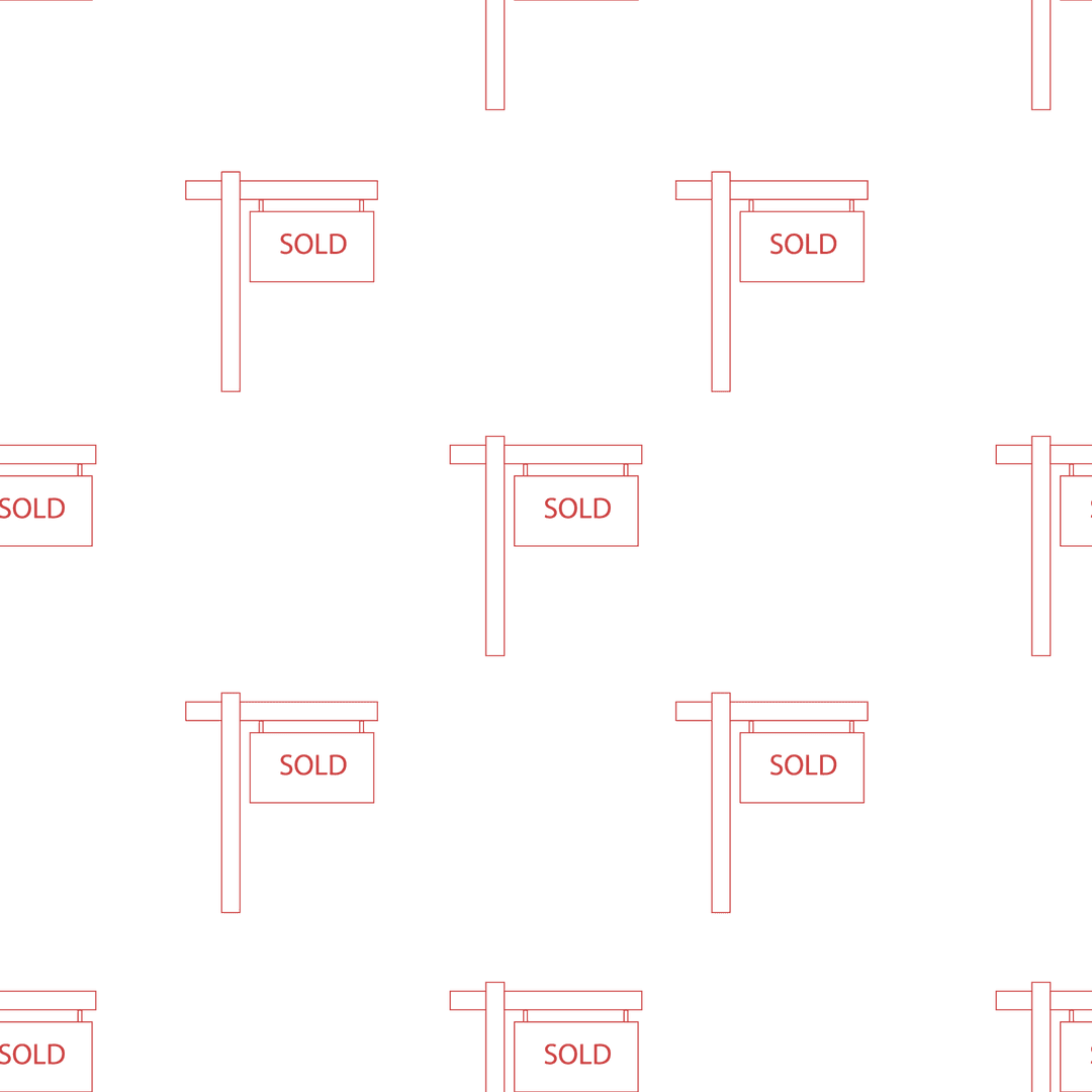 Sold Sign Pattern on Transparent Background for Real Estate Design