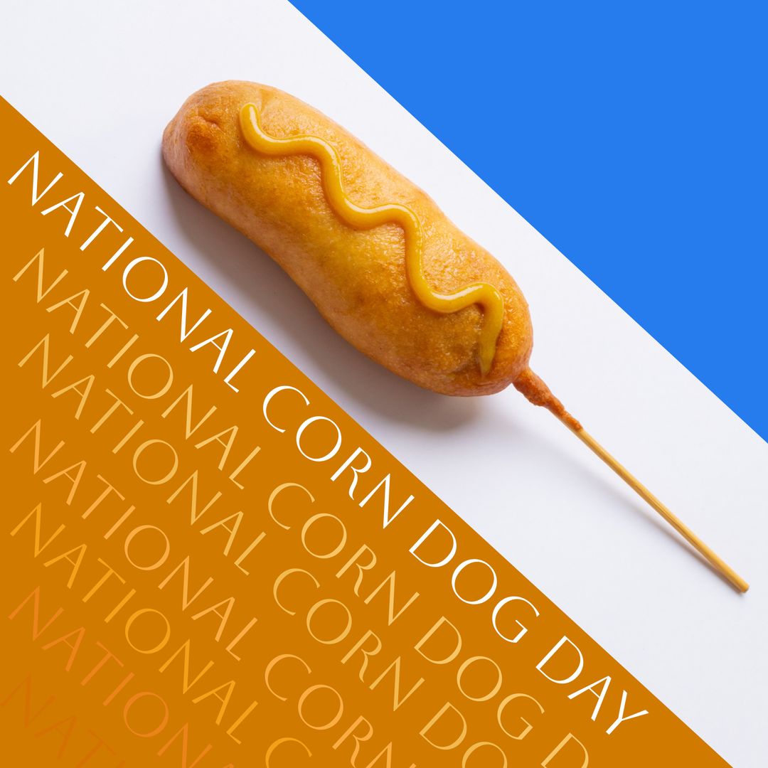 National Corn Dog Day Celebration Banner with Corn Dog on Colorful Background - Download Free Stock Templates Pikwizard.com