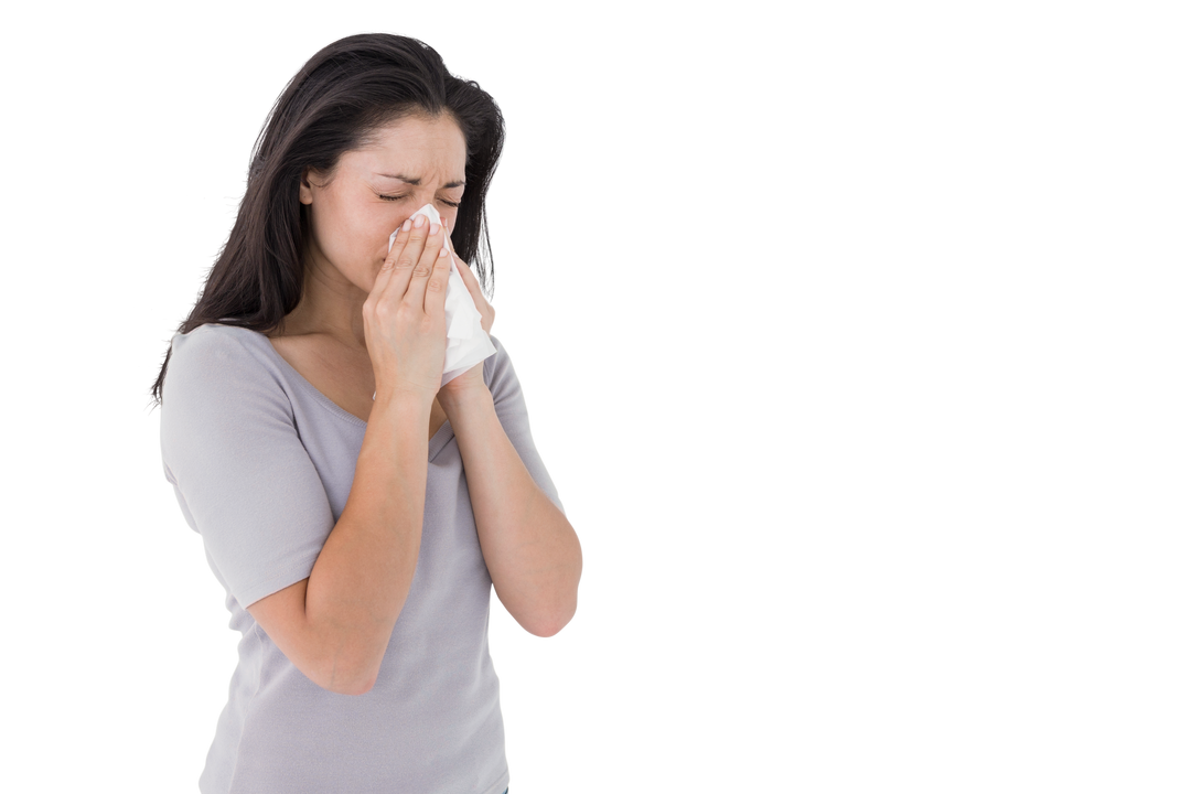 Transparent Sick Woman Blowing Nose Indoor Allergy Cold Virus - Download Free Stock Images Pikwizard.com