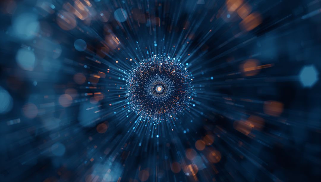 Futuristic Digital Vortex Radiating with Energy and Light