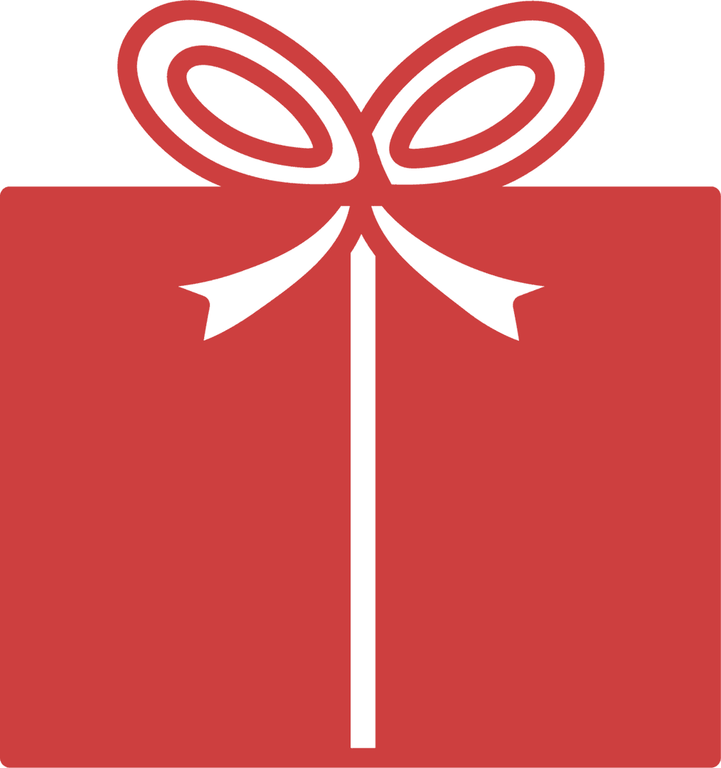 Red Gift With Bow on Transparent Background