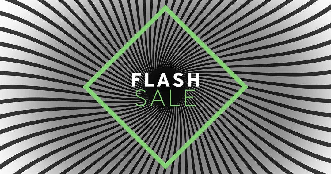 Digital Flash Sale on Geometric Silver Background
