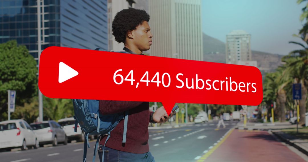 Influencer with Subscriber Growth Insights Notification