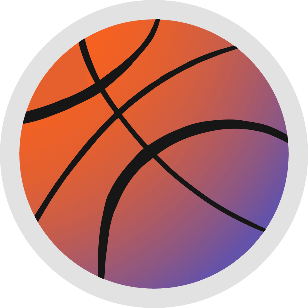 Stylized Gradient Basketball Icon on Transparent Background for Branding