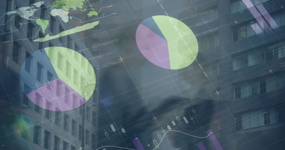 Abstract Financial Data Display with Business People Background