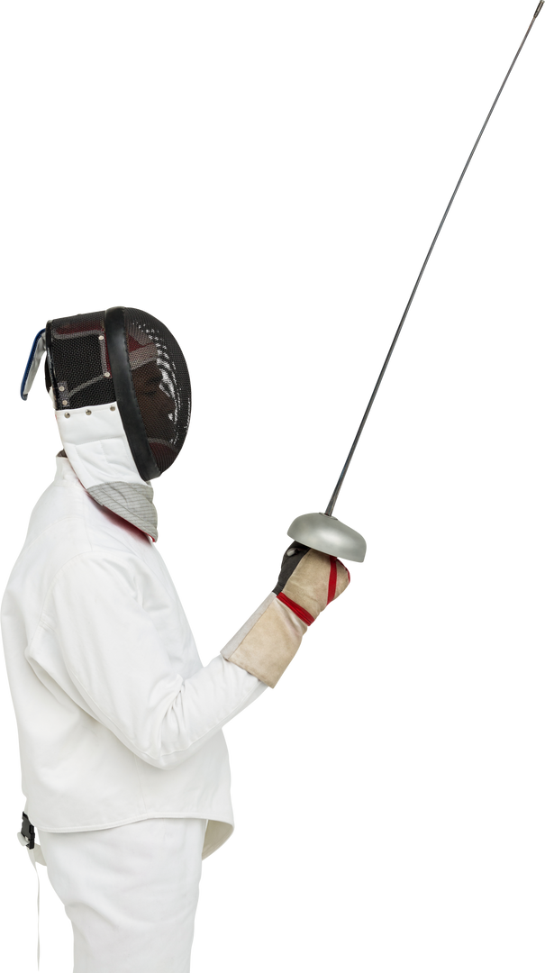 Side View Transparent Background of Fencing Athlete Holding Sword - Download Free Stock Images Pikwizard.com