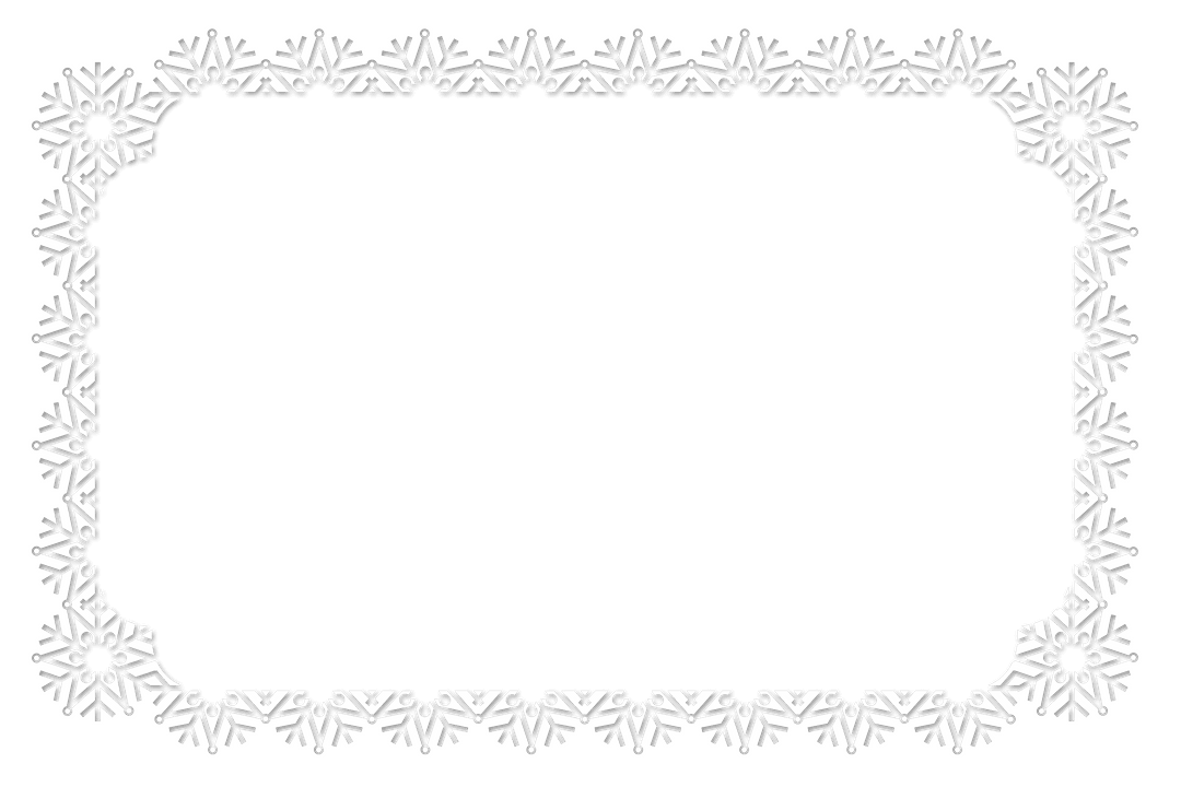 Snowflake Frame with Transparent Center and Copy Space for Winter Designs