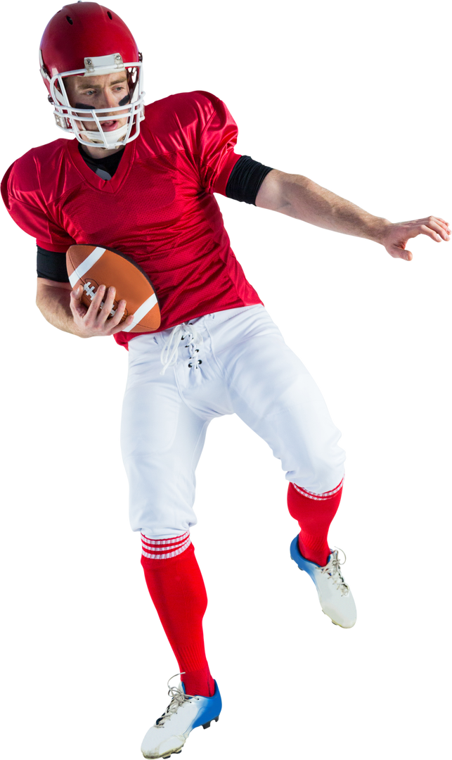 Transparent American Football Player In Action Red Uniform - Download Free Stock Images Pikwizard.com