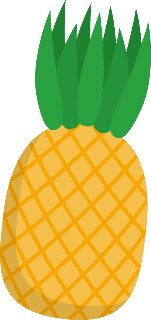 Vibrant Tropical Pineapple on Transparent Background