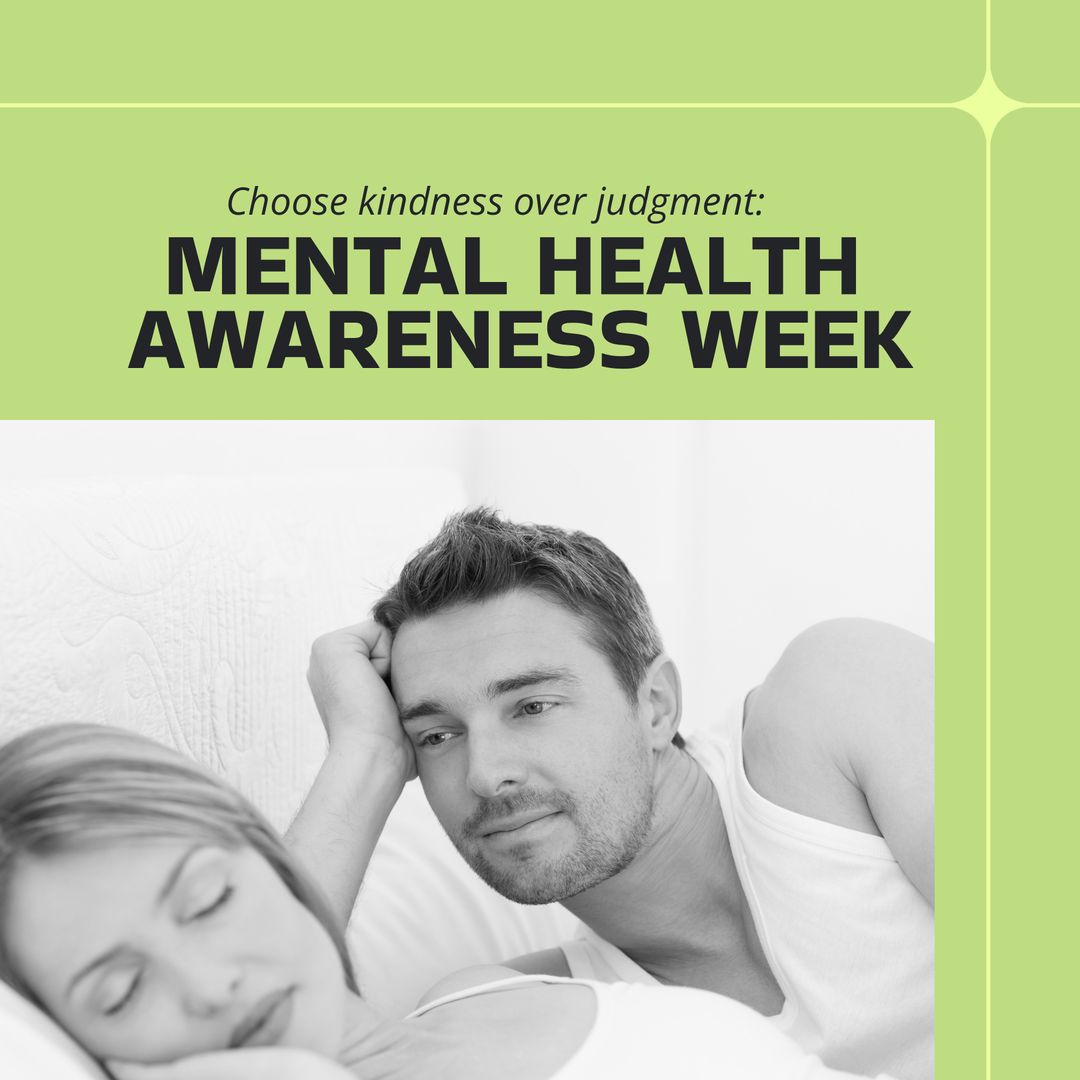 Mental Health Awareness Week Promotional Design with Caucasian Couple