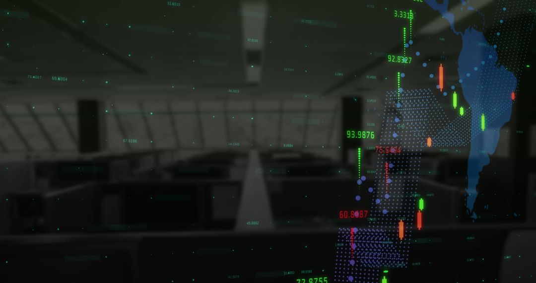 Global Financial Data Visualization in Modern Office