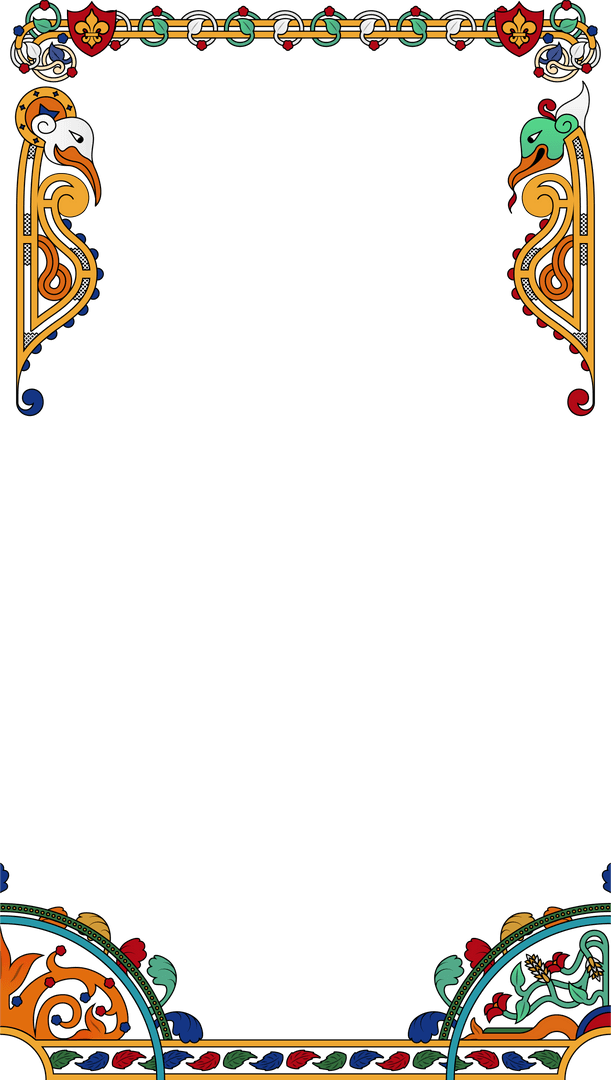 Medieval Celtic Knot Frame on Transparent Canvas