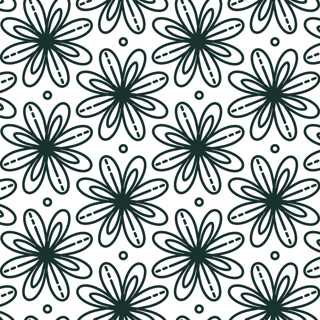 Seamless Transparent Black Flowers Floral Pattern